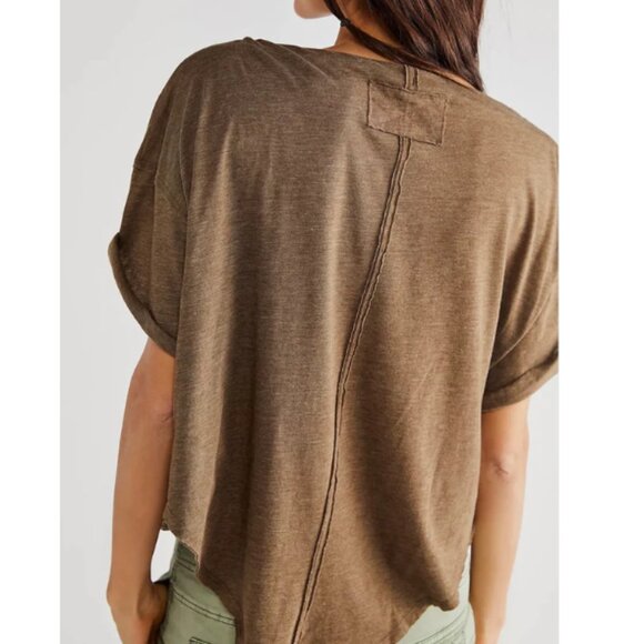 NWOT We The Free Just Chill Tee Brown Size X-Small - Picture 3 of 7
